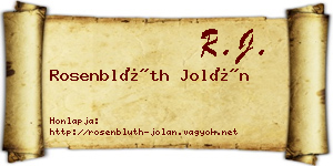 Rosenblüth Jolán névjegykártya
